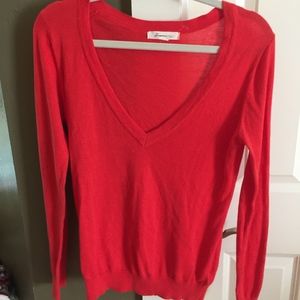 scarlet v-neck sweater
